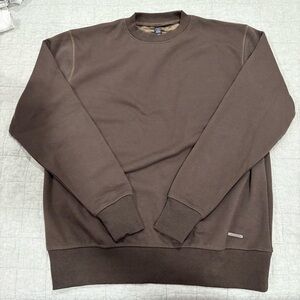 Alphalete Men’s Monarch Crewneck Chocolate Brown Velour Velvet Size Medium